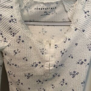 BRAND NEW! Aeropostale Long Sleeve Purple Flower Shirt